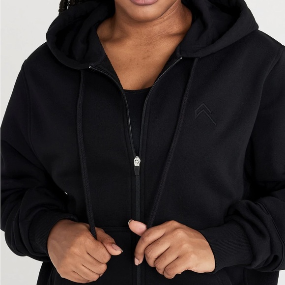 NWT ONER ACTIVE Classic Lounge Oversized Zip Through Hoodie - Medium Black - Picture 5 of 5